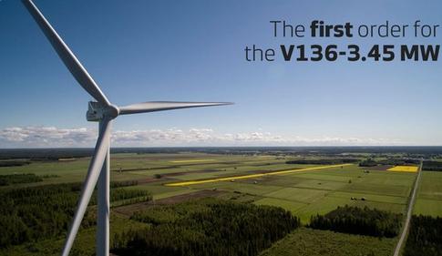 Vestas Nets First Order For V136-3.45 MW Wind Turbine