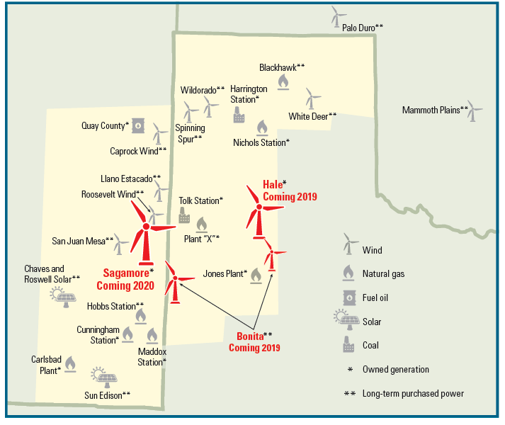 xcel energy wind map