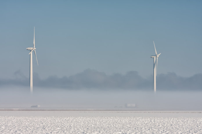 icy wind turbine