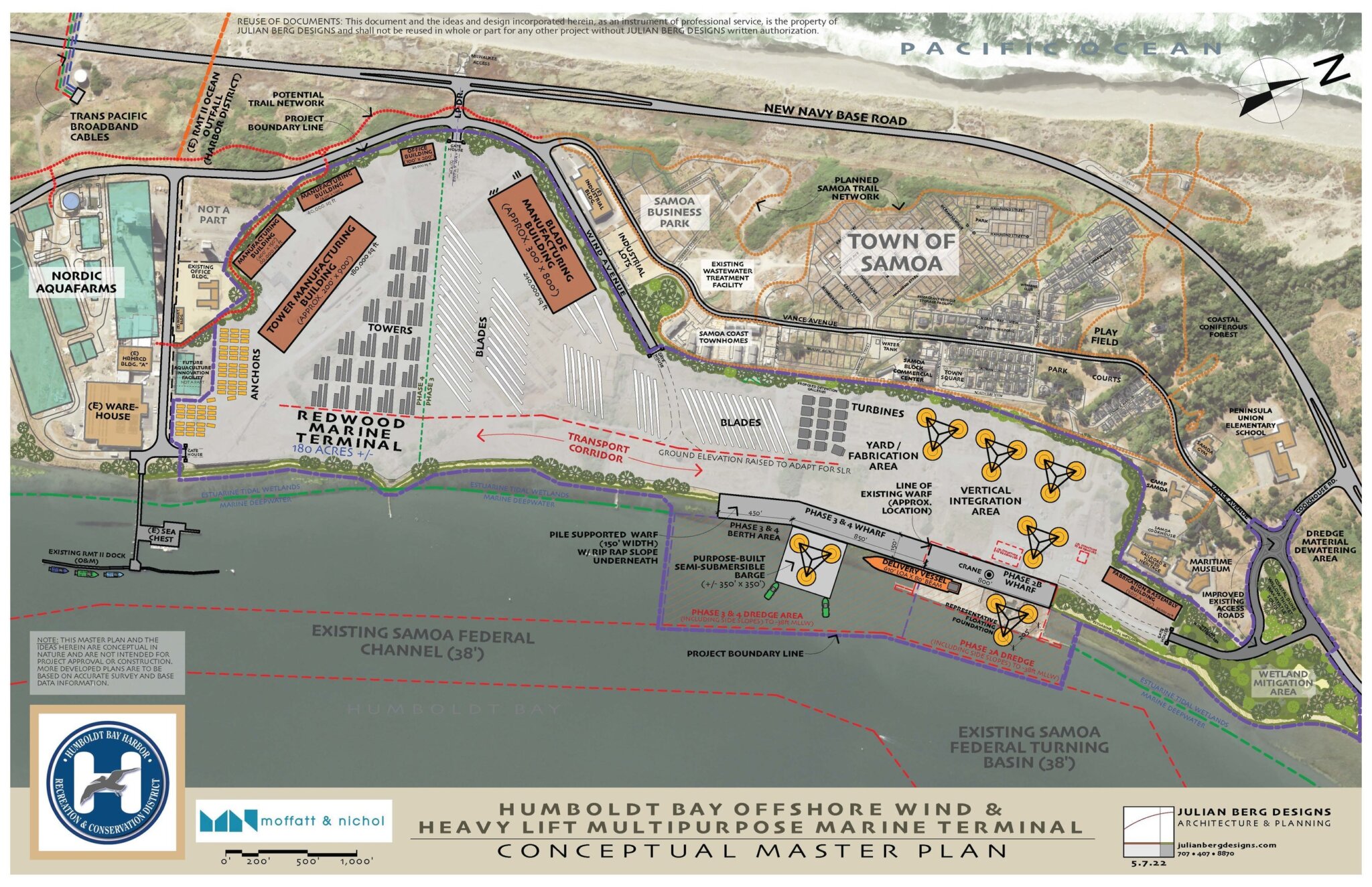 Crowley Port Of Humboldt Bay Develop California Offshore Wind Terminal   Master Plan Of Proposed Offshore Wind Terminal At The Port Of Humboldt Bay In California. 2048x1325 